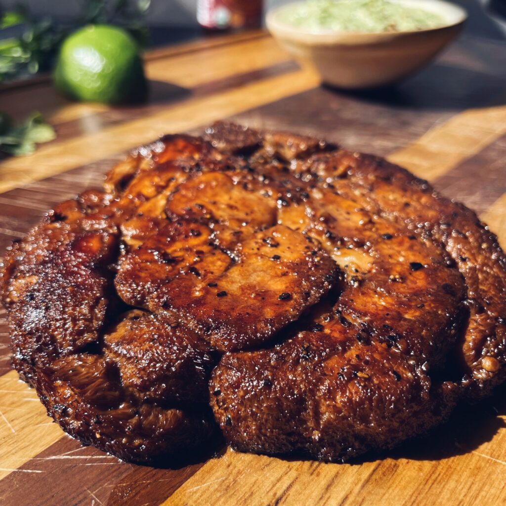 Argentinian Lions Mane Steak With Dijon